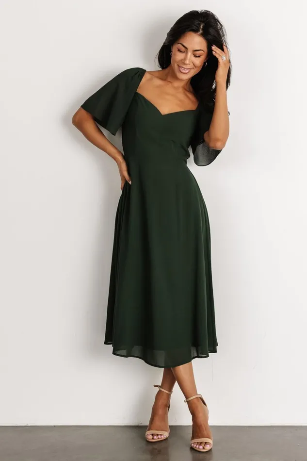 Women Midi Dresses Baltic Born Colette Sweetheart Midi Dress Evergreen Women Midi Dresses Baltic Born Colette Sweetheart Midi Dress Evergreen