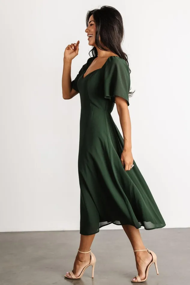 Women Midi Dresses Baltic Born Colette Sweetheart Midi Dress Evergreen Women Midi Dresses Baltic Born Colette Sweetheart Midi Dress Evergreen