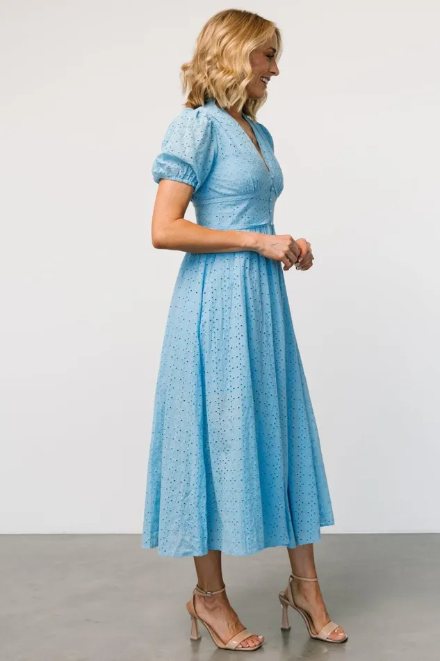 Women Midi Dresses Baltic Born Esther Eyelet Midi Dress Blue Women Midi Dresses Baltic Born Esther Eyelet Midi Dress Blue