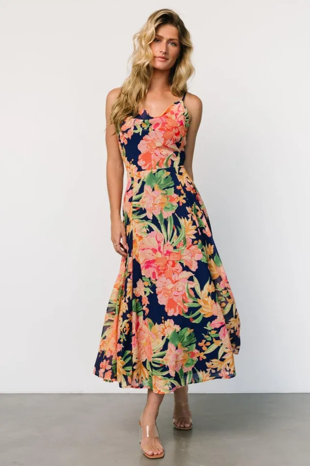 Women Midi Dresses Baltic Born Leilani Midi Dress Navy Floral Women Midi Dresses Baltic Born Leilani Midi Dress Navy Floral
