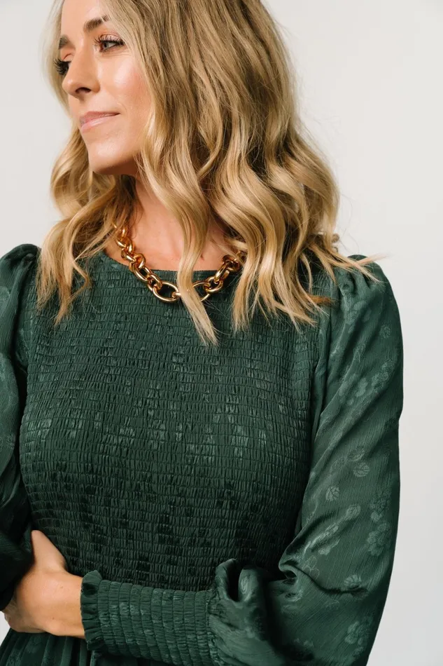 Women Midi Dresses Baltic Born Stockholm Smocked Dress Dark Green Women Midi Dresses Baltic Born Stockholm Smocked Dress Dark Green