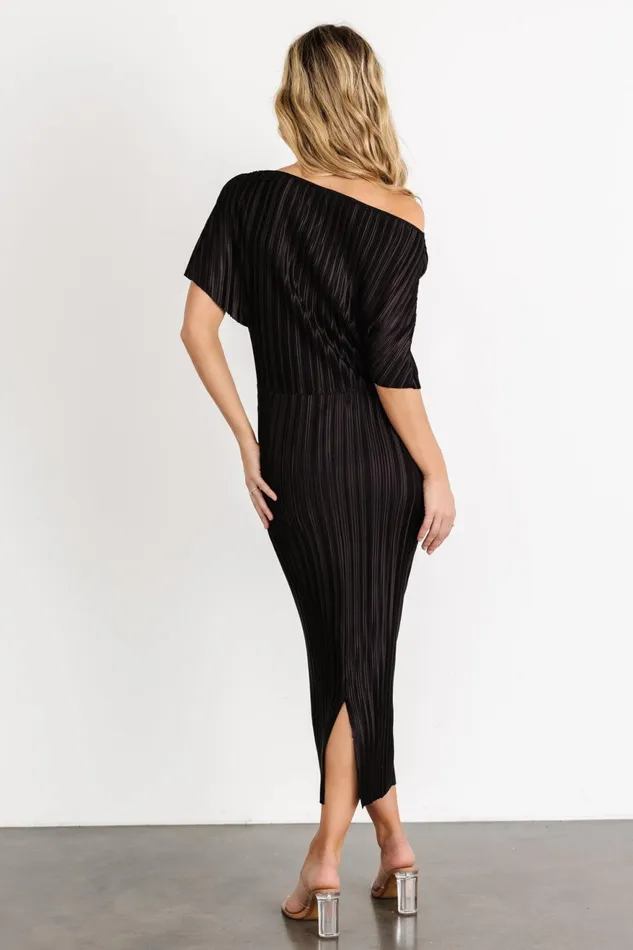 Women Midi Dresses Baltic Born Winslow Pleated Midi Dress Black Women Midi Dresses Baltic Born Winslow Pleated Midi Dress Black