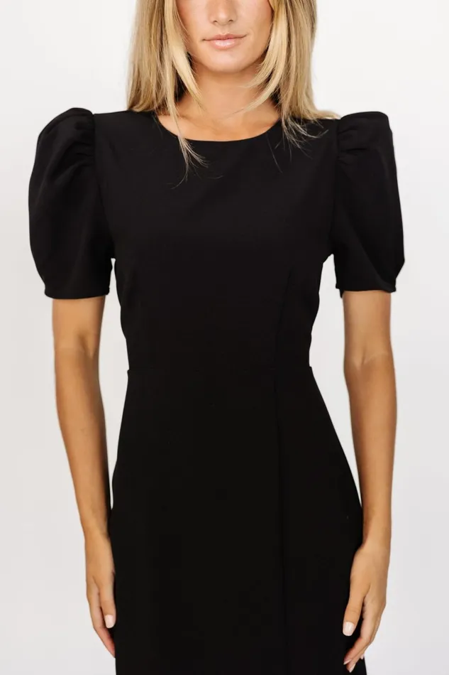 Women Midi Dresses Baltic Born Younge Puff Sleeve Midi Dress Black Women Midi Dresses Baltic Born Younge Puff Sleeve Midi Dress Black