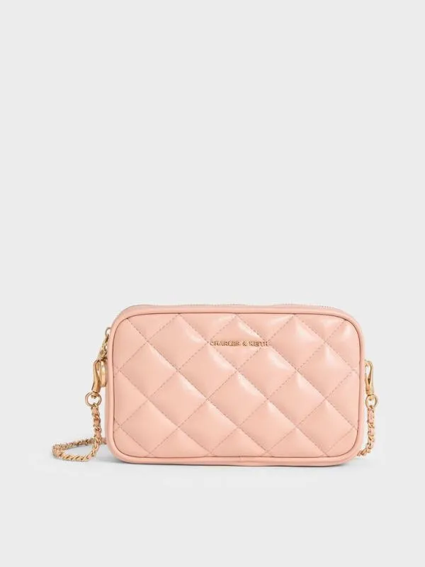 Women Mini Apfra Quilted Crossbody Bag 8211 Pink CHARLES and KEITH Crossbody Bags Women Mini Apfra Quilted Crossbody Bag 8211 Pink CHARLES and KEITH Crossbody Bags