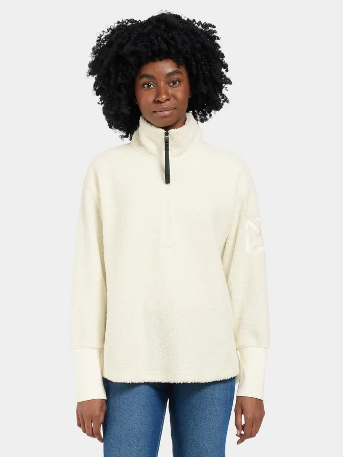 Women Monia Half Zip White Foam Didriksons Spring Jackets