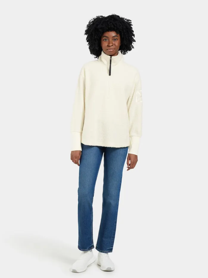 Women Monia Half Zip White Foam Didriksons Spring Jackets