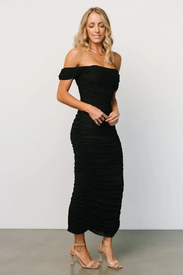 Women Mother Of The Bride Baltic Born Alessandra Mesh Midi Dress Black