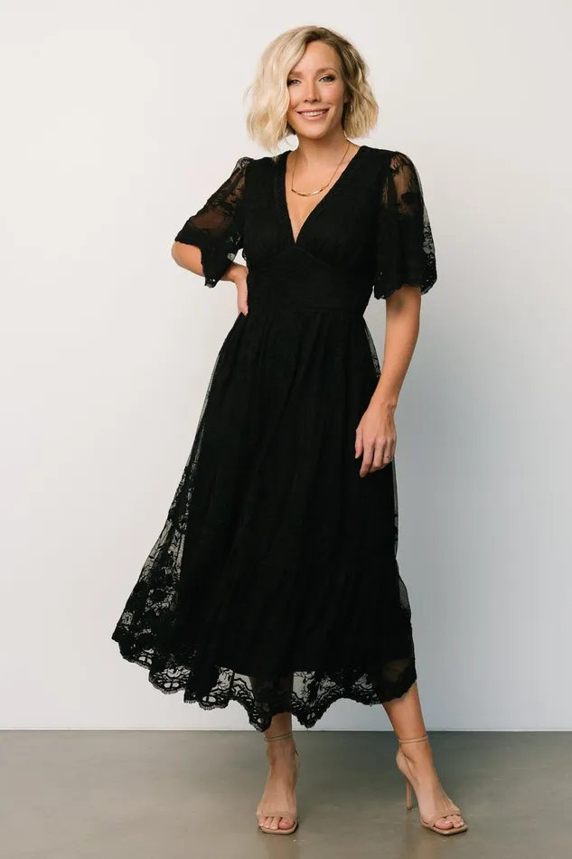 Women Mother Of The Bride Baltic Born Clarisa Lace Midi Dress Black Women Mother Of The Bride Baltic Born Clarisa Lace Midi Dress Black
