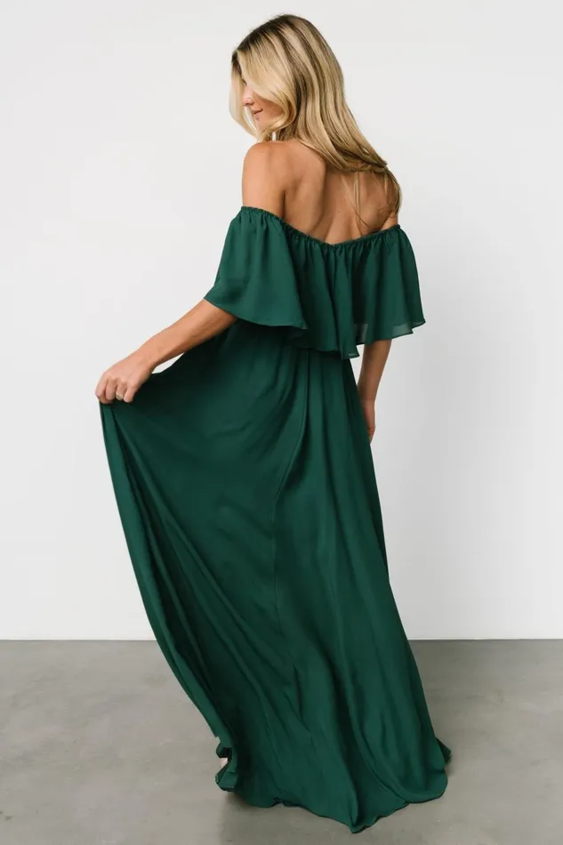 Women Mother Of The Bride Baltic Born Diana Off Shoulder Maxi Dress Emerald Women Mother Of The Bride Baltic Born Diana Off Shoulder Maxi Dress Emerald