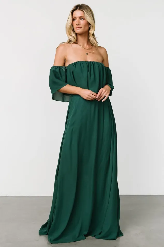 Women Mother Of The Bride Baltic Born Diana Off Shoulder Maxi Dress Emerald Women Mother Of The Bride Baltic Born Diana Off Shoulder Maxi Dress Emerald