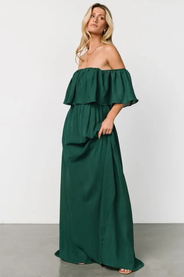 Women Mother Of The Bride Baltic Born Diana Off Shoulder Maxi Dress Emerald Women Mother Of The Bride Baltic Born Diana Off Shoulder Maxi Dress Emerald