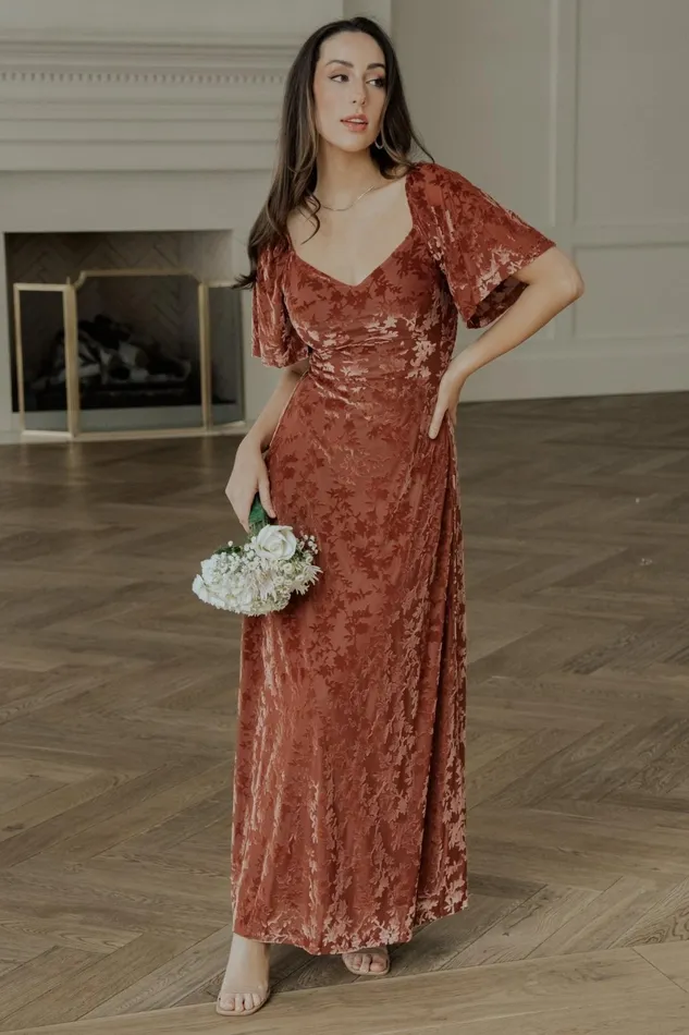 Women Mother Of The Bride Baltic Born Everley Velvet Maxi Dress Cinnamon