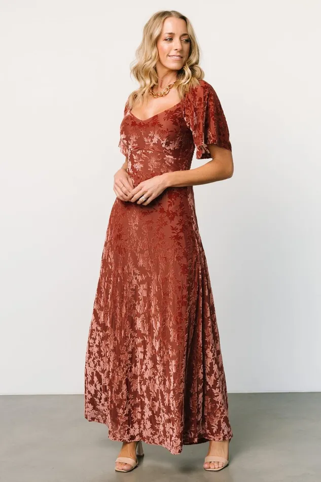 Women Mother Of The Bride Baltic Born Everley Velvet Maxi Dress Cinnamon Women Mother Of The Bride Baltic Born Everley Velvet Maxi Dress Cinnamon