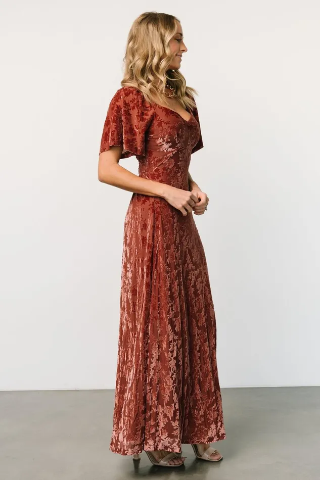 Women Mother Of The Bride Baltic Born Everley Velvet Maxi Dress Cinnamon Women Mother Of The Bride Baltic Born Everley Velvet Maxi Dress Cinnamon