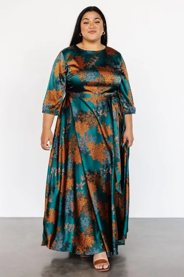 Women Mother Of The Bride Baltic Born Paula Satin Maxi Dress Jade Multi Women Mother Of The Bride Baltic Born Paula Satin Maxi Dress Jade Multi