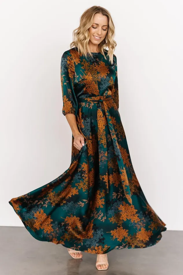 Women Mother Of The Bride Baltic Born Paula Satin Maxi Dress Jade Multi Women Mother Of The Bride Baltic Born Paula Satin Maxi Dress Jade Multi