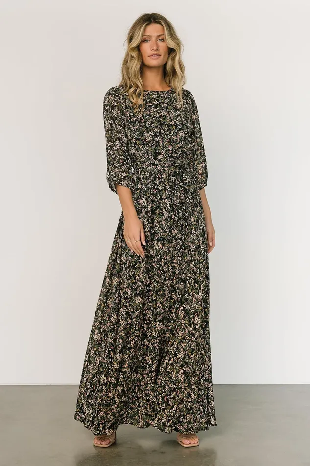 Women Mother Of The Bride Baltic Born Rebecca Maxi Dress Black Floral