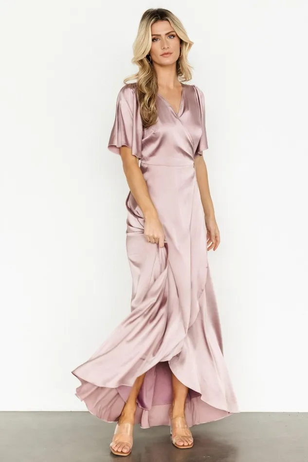 Women Mother Of The Bride Baltic Born Vara Satin Maxi Wrap Dress Lilac Women Mother Of The Bride Baltic Born Vara Satin Maxi Wrap Dress Lilac