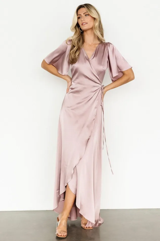 Women Mother Of The Bride Baltic Born Vara Satin Maxi Wrap Dress Lilac Women Mother Of The Bride Baltic Born Vara Satin Maxi Wrap Dress Lilac