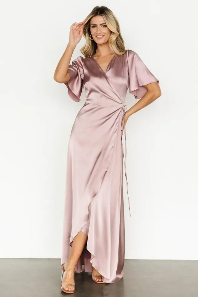 Women Mother Of The Bride Baltic Born Vara Satin Maxi Wrap Dress Lilac Women Mother Of The Bride Baltic Born Vara Satin Maxi Wrap Dress Lilac
