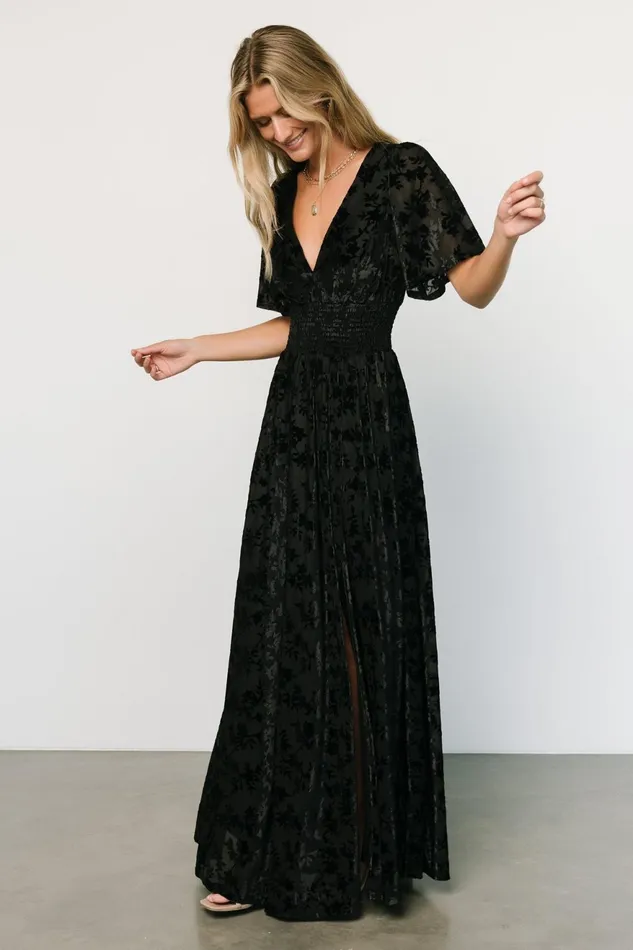 Women Mother Of The Bride Baltic Born Veronica Velvet Maxi Dress Black Women Mother Of The Bride Baltic Born Veronica Velvet Maxi Dress Black