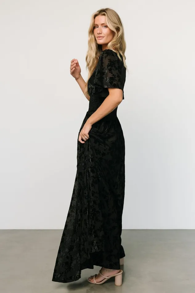 Women Mother Of The Bride Baltic Born Veronica Velvet Maxi Dress Black Women Mother Of The Bride Baltic Born Veronica Velvet Maxi Dress Black