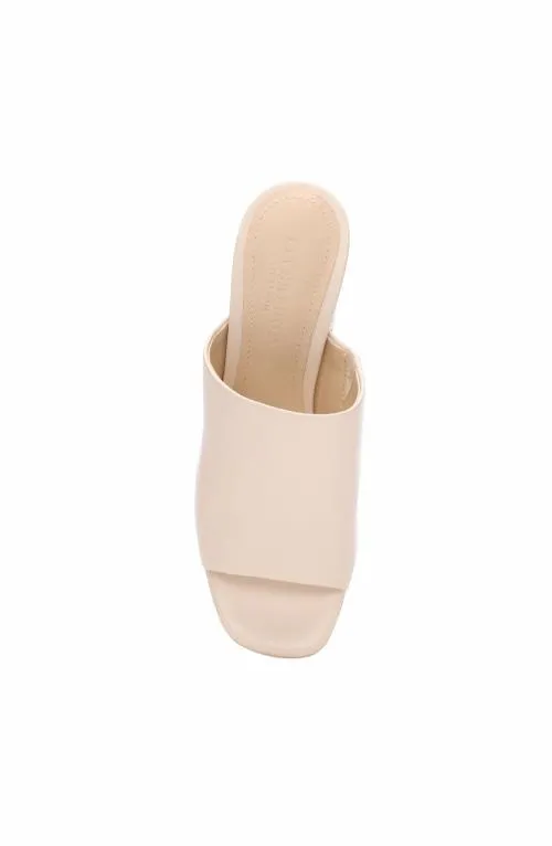 Women Mules Liverpool Los Angeles Carson High Block Heel Mule Ecru
