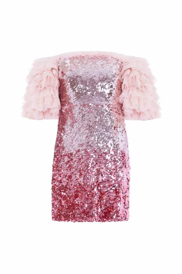 Women Needle and Thread Essie Ombre OffShoulder Micro Mini Dress Pink Women Needle and Thread Essie Ombre OffShoulder Micro Mini Dress Pink