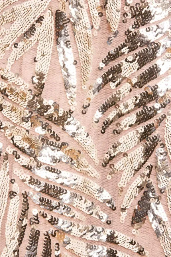 Women Needle and Thread Feather Sequin Short Open Cape Beige Women Needle and Thread Feather Sequin Short Open Cape Beige