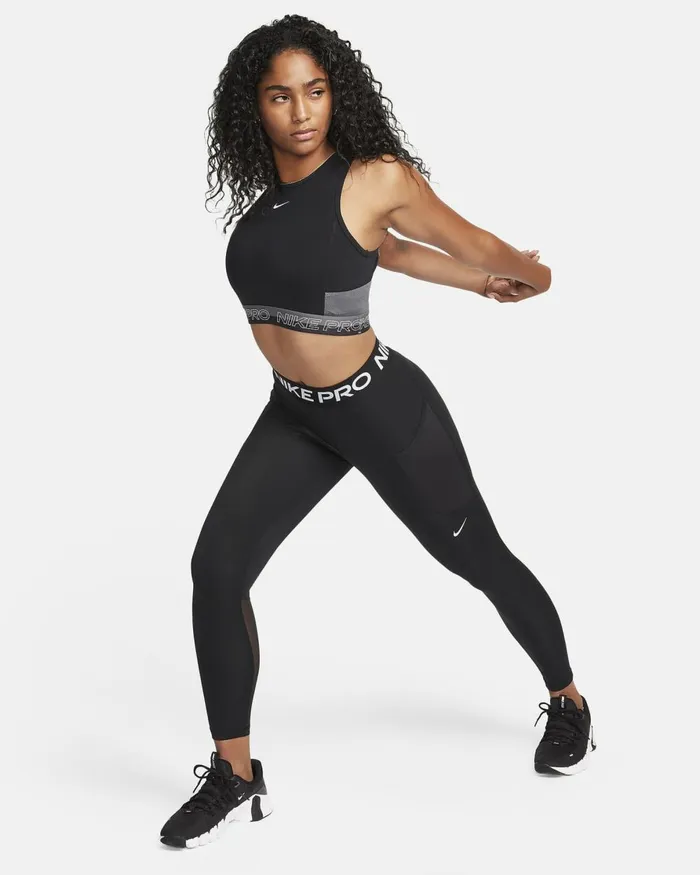 Women Nike All Clothing Pro 365 Blackwhite