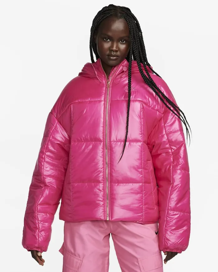 Women Nike All Clothing Sportswear Classic Puffer Shine Fireberryfireberry