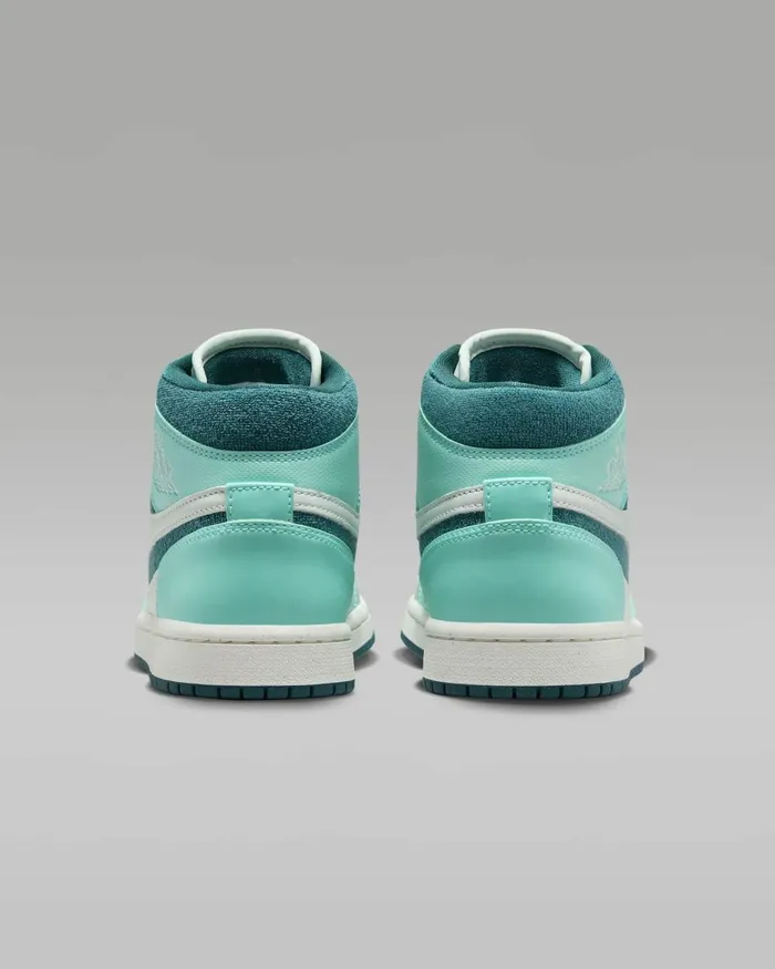 Women Nike All Shoes Air Jordan 1 Mid SE Bleached Turquoisebarely Greensailsky J Teal
