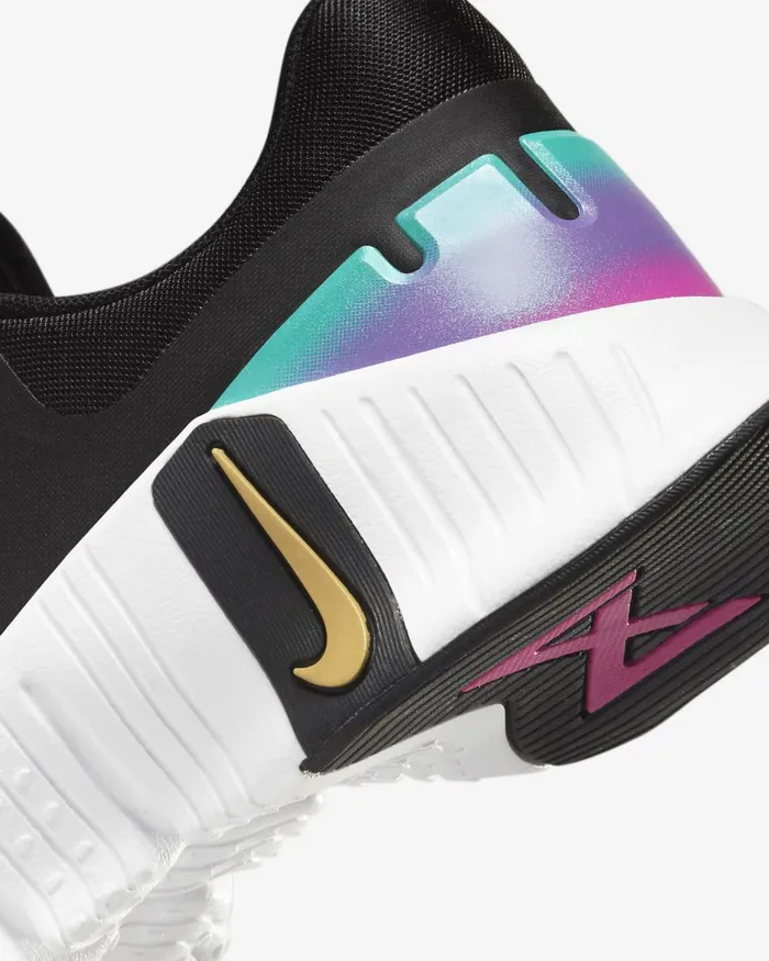 Women Nike All Shoes Free Metcon 5 Premium Blackwhitefireberrymetallic Gold