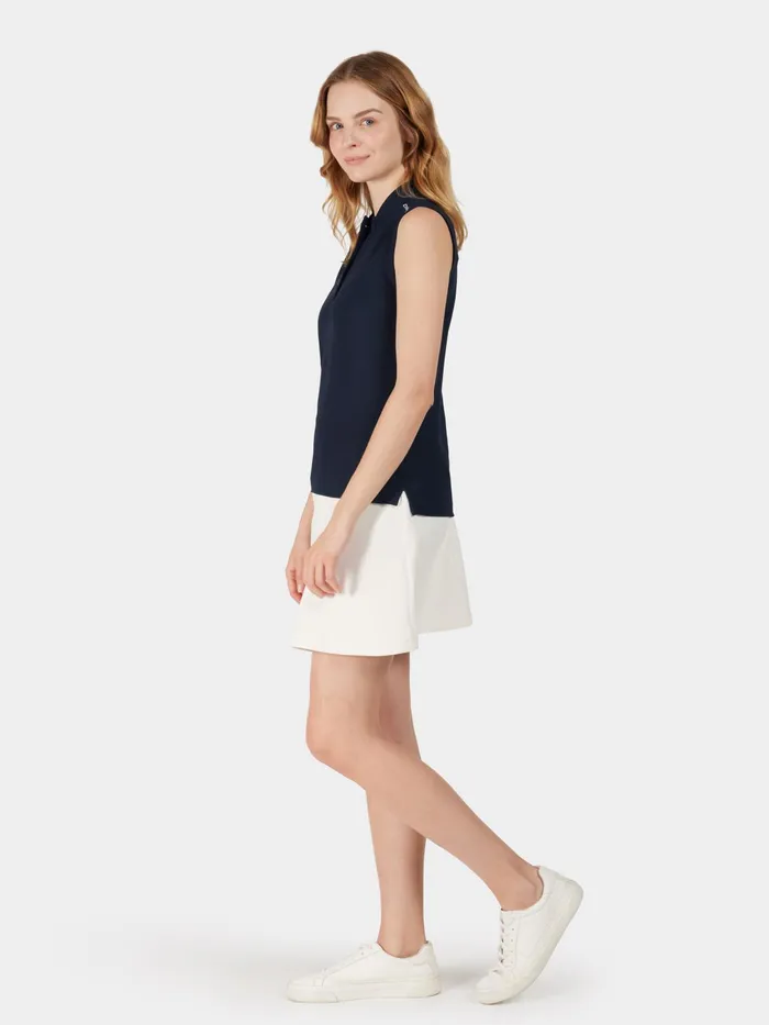 Women Nikki Sleeveless Polo Dark Night Blue Didriksons TShirts