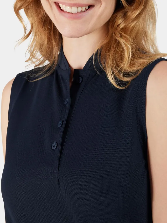 Women Nikki Sleeveless Polo Dark Night Blue Didriksons TShirts