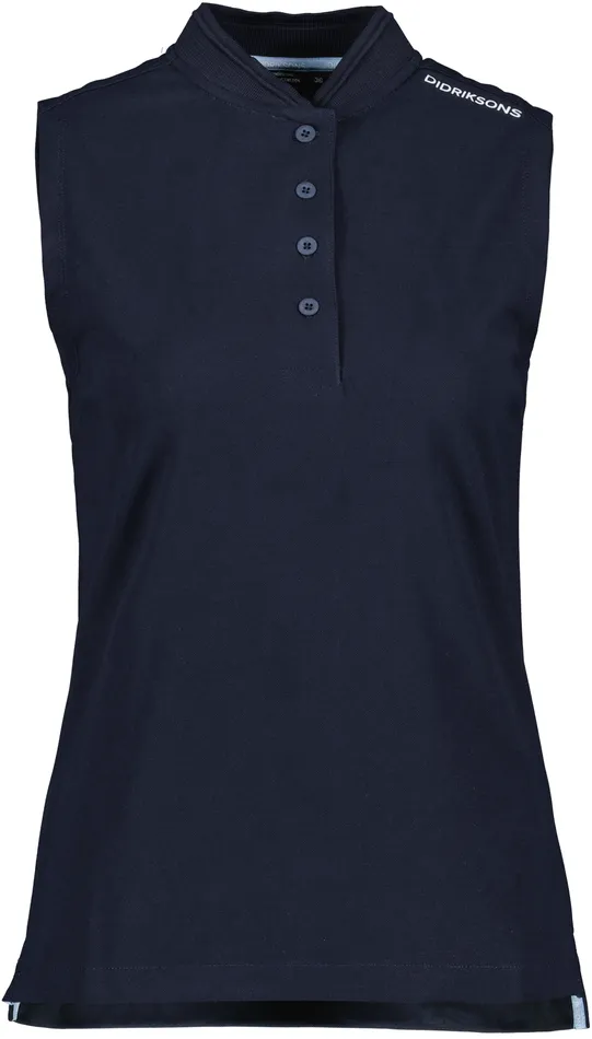 Women Nikki Sleeveless Polo Dark Night Blue Didriksons TShirts
