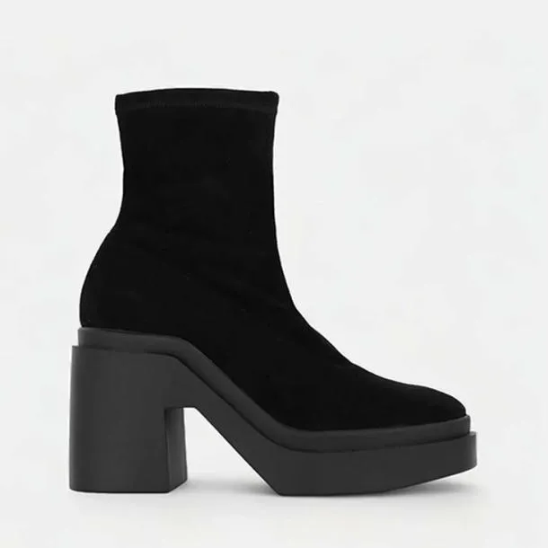 Women NINA Suede Black Clergerie Ankle Boots
