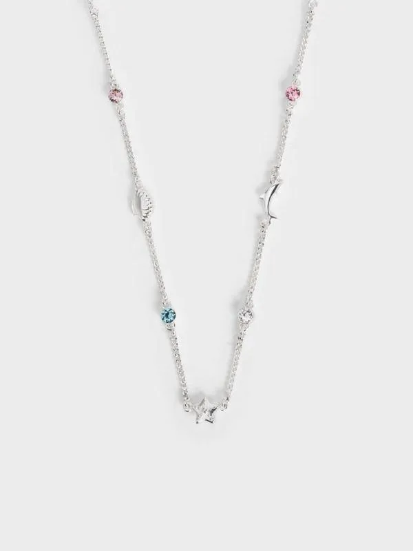 Women Oceana Crystal Necklace 8211 Silver CHARLES and KEITH Necklaces
