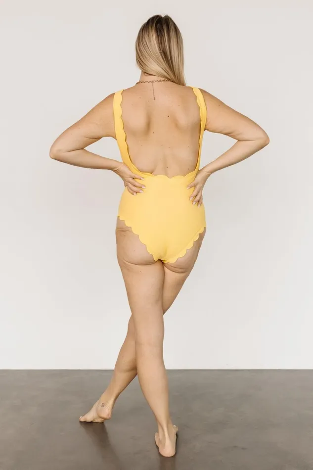 Women One Piece Baltic Born Sunshine Scalloped One Piece Yellow