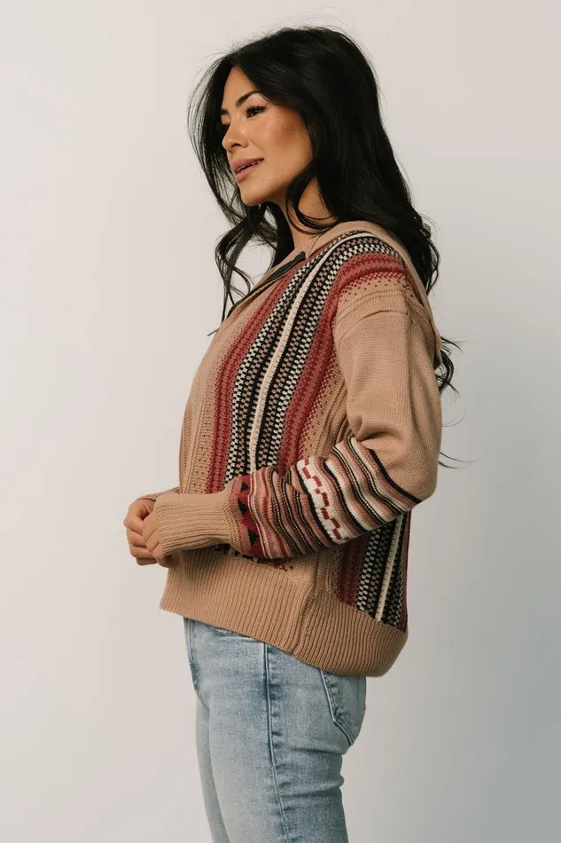 Women Outerwear Baltic Born Arvada Zip Up Sweater Camel Multi Women Outerwear Baltic Born Arvada Zip Up Sweater Camel Multi