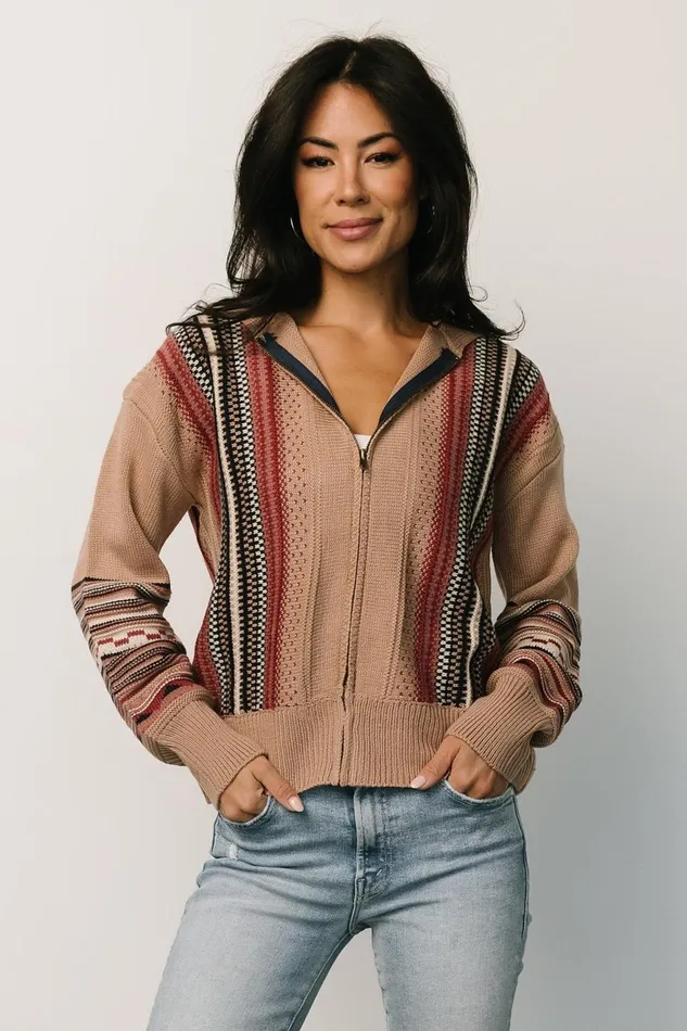 Women Outerwear Baltic Born Arvada Zip Up Sweater Camel Multi Women Outerwear Baltic Born Arvada Zip Up Sweater Camel Multi