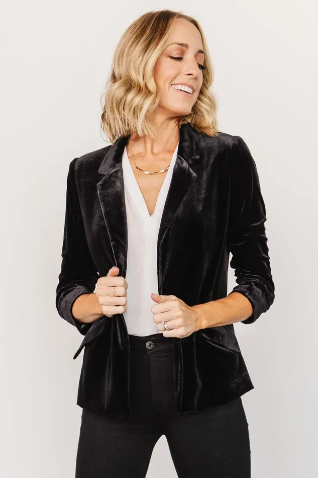Women Outerwear Baltic Born Brinton Velvet Blazer Black
