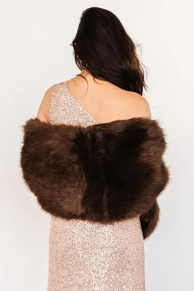 Women Outerwear Baltic Born Jovie Faux Fur Shawl Chocolate Women Outerwear Baltic Born Jovie Faux Fur Shawl Chocolate