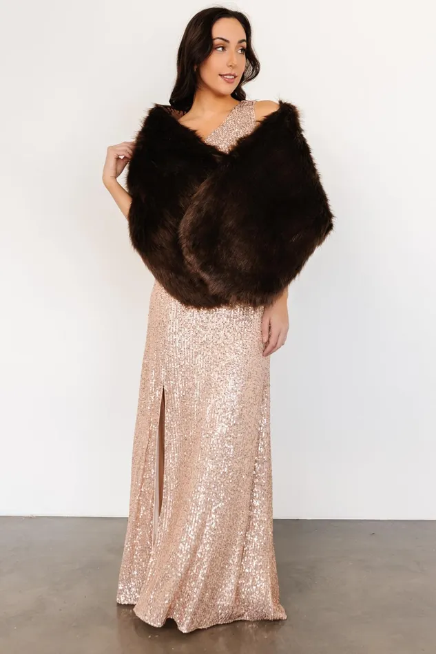 Women Outerwear Baltic Born Jovie Faux Fur Shawl Chocolate Women Outerwear Baltic Born Jovie Faux Fur Shawl Chocolate