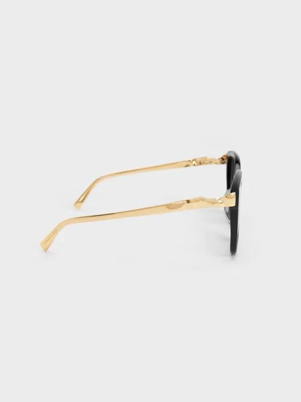 Women Oversized Square Acetate Sunglasses 8211 Black CHARLES and KEITH Square