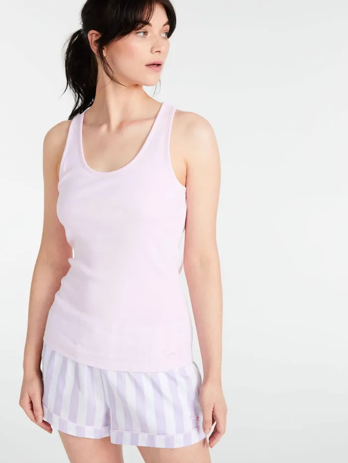 Women PA Classic Tank With Shelf Bra Navy Peter Alexander Classic Tops