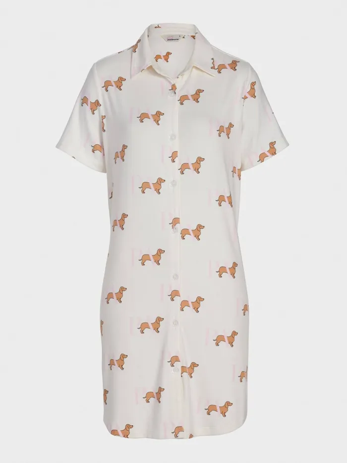 Women PA Penny Short Sleeve Plush Nightshirt Multi Peter Alexander Nighties