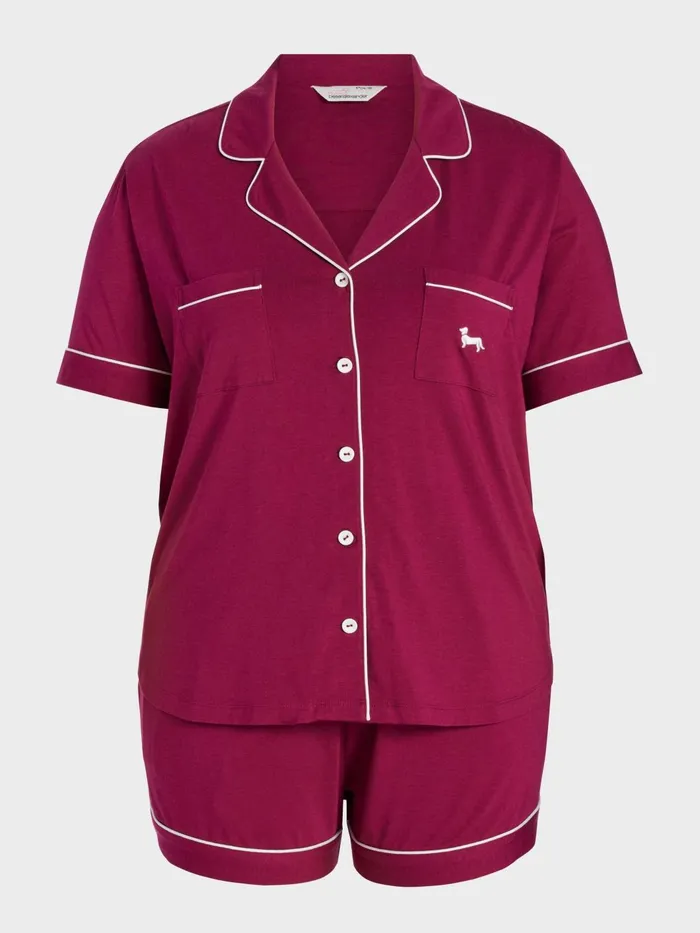 Women PA Plus Cherry Bamboo Shortie Pj Set Cherry Peter Alexander Sets and Onesies