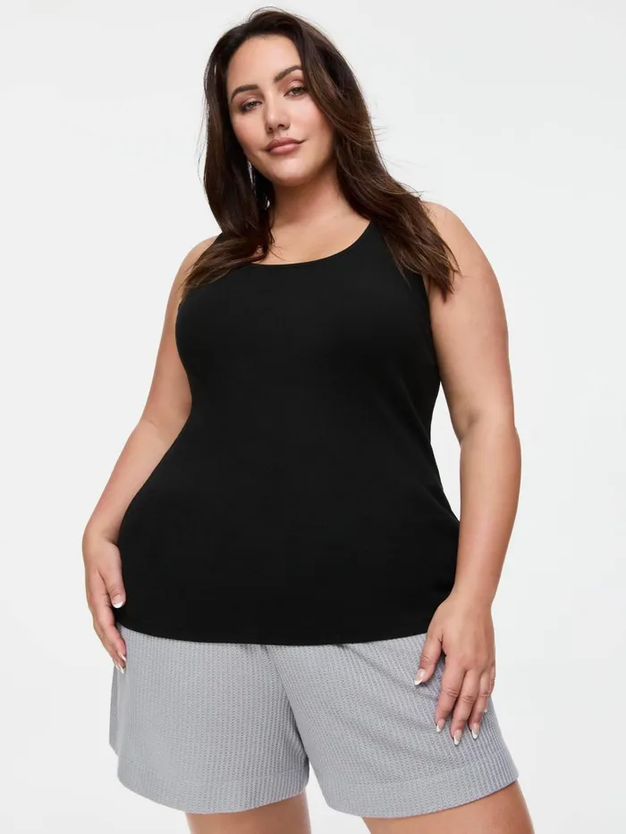 Women PA Plus Classic Tank With Shelf Bra Grey Marle Peter Alexander Classic Tops Women PA Plus Classic Tank With Shelf Bra Grey Marle Peter Alexander Classic Tops