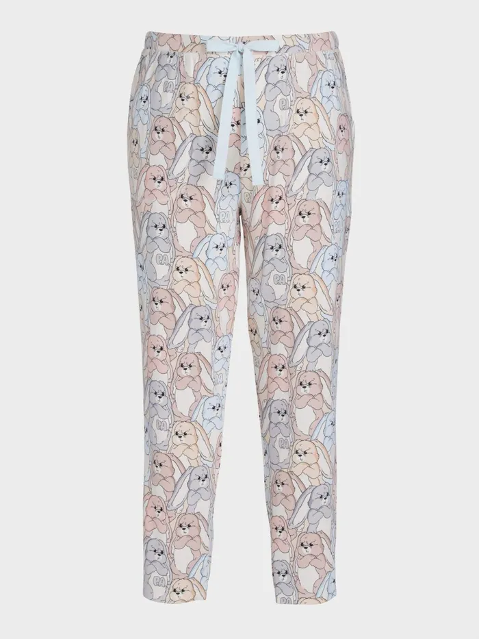 Women PA Plus Grumpy Bunny Plush Tapered Leg Pj Pant Multi Peter Alexander Pants